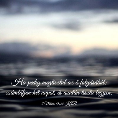 Picture 03 - 3 Mózes 15:28 KAR - Ha pedig megtisztul az õ folyásából: - Bible Verse Picture
