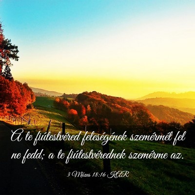Picture 03 - 3 Mózes 18:16 KAR - A te fiútestvéred feleségének szemérmét fel - Bible Verse Picture