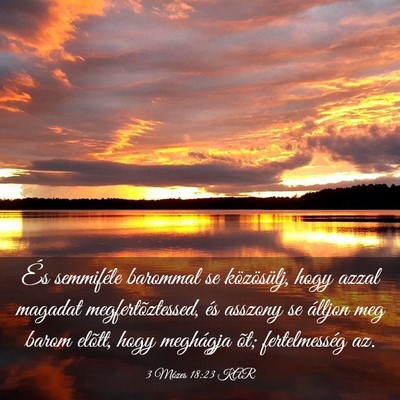 Picture 03 - 3 Mózes 18:23 KAR - És semmiféle barommal se közösülj, hogy - Bible Verse Picture