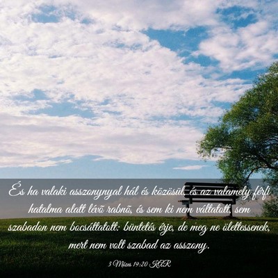 Picture 03 - 3 Mózes 19:20 KAR - És ha valaki asszonynyal hál és közösül, - Bible Verse Picture
