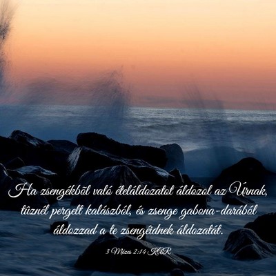 Picture 03 - 3 Mózes 2:14 KAR - Ha zsengékbõl való ételáldozatot áldozol az - Bible Verse Picture