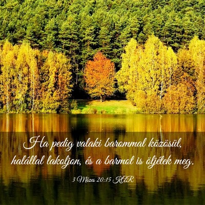 Picture 03 - 3 Mózes 20:15 KAR - Ha pedig valaki barommal közösül, halállal - Bible Verse Picture