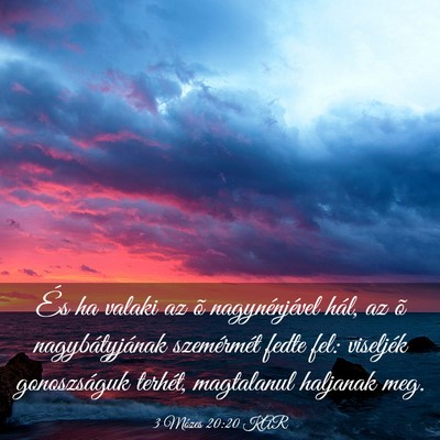 Picture 03 - 3 Mózes 20:20 KAR - És ha valaki az õ nagynénjével hál, az õ - Bible Verse Picture