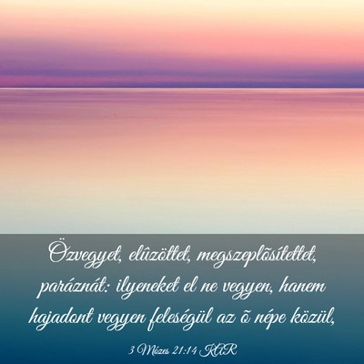 Picture 03 - 3 Mózes 21:14 KAR - Özvegyet, elûzöttet, megszeplõsítettet, - Bible Verse Picture