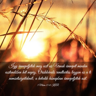 Picture 03 - 3 Mózes 23:41 KAR - Így ünnepeljétek meg azt az Úrnak ünnepét - Bible Verse Picture