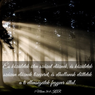 Picture 03 - 3 Mózes 26:8 KAR - És közületek öten százat elûznek, és - Bible Verse Picture