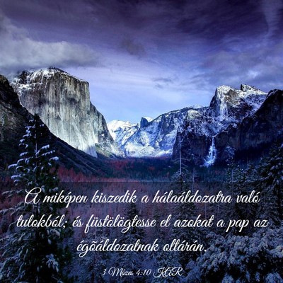 Picture 03 - 3 Mózes 4:10 KAR - A miképen kiszedik a hálaáldozatra való - Bible Verse Picture