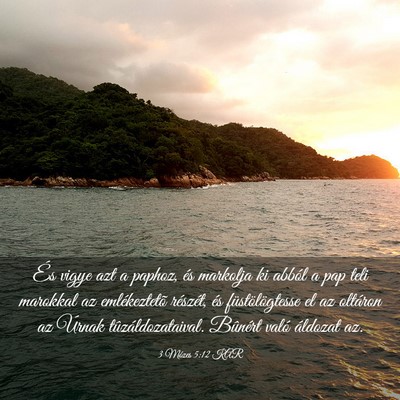 Picture 03 - 3 Mózes 5:12 KAR - És vigye azt a paphoz, és markolja ki abból a - Bible Verse Picture