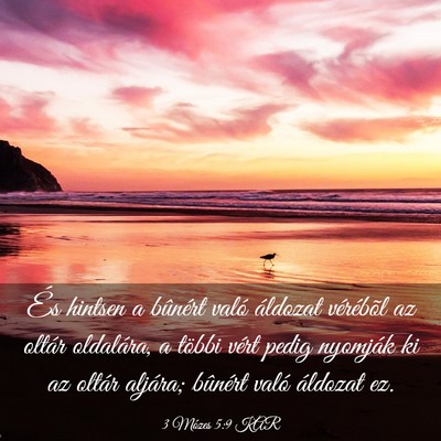 Picture 03 - 3 Mózes 5:9 KAR - És hintsen a bûnért való áldozat vérébõl - Bible Verse Picture