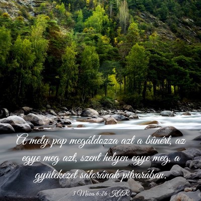 Picture 03 - 3 Mózes 6:26 KAR - A mely pap megáldozza azt a bûnért, az egye - Bible Verse Picture