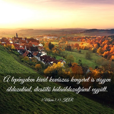 Picture 03 - 3 Mózes 7:13 KAR - A lepényeken kivül kovászos kenyeret is vigyen - Bible Verse Picture