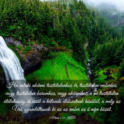 Picture 03 - 3 Mózes 7:21 KAR - Ha valaki akármi tisztátalanhoz ér, - Bible Verse Picture