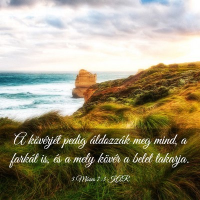Picture 03 - 3 Mózes 7:3 KAR - A kövérjét pedig áldozzák meg mind, a - Bible Verse Picture