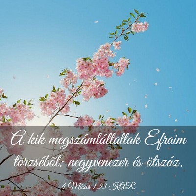 Picture 03 - 4 Mózes 1:33 KAR - A kik megszámláltattak Efraim törzsébõl: - Bible Verse Picture