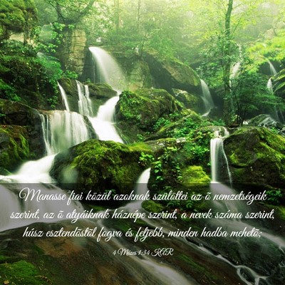 Picture 03 - 4 Mózes 1:34 KAR - Manasse fiai közül azoknak szülöttei az õ - Bible Verse Picture