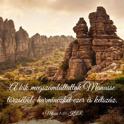 Picture 03 - 4 Mózes 1:35 KAR - A kik megszámláltattak Manasse törzsébõl: - Bible Verse Picture