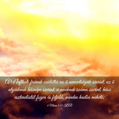 Picture 03 - 4 Mózes 1:42 KAR - A Nafthali fiainak szülöttei az õ - Bible Verse Picture