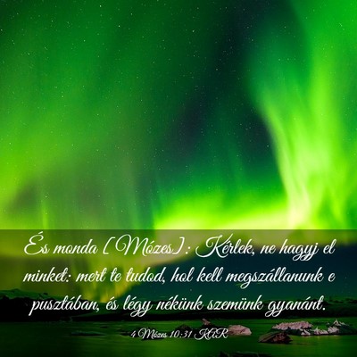 Picture 03 - 4 Mózes 10:31 KAR - És monda [Mózes]: Kérlek, ne hagyj el minket: - Bible Verse Picture
