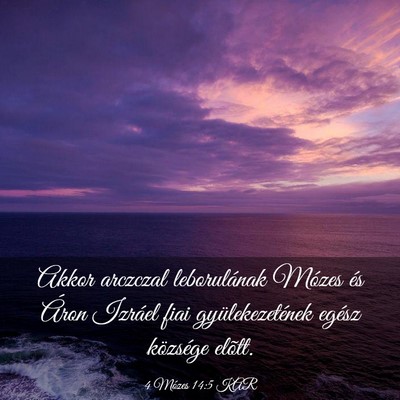 Picture 03 - 4 Mózes 14:5 KAR - Akkor arczczal leborulának Mózes és Áron - Bible Verse Picture