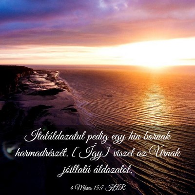 Picture 03 - 4 Mózes 15:7 KAR - Italáldozatul pedig egy hin bornak - Bible Verse Picture