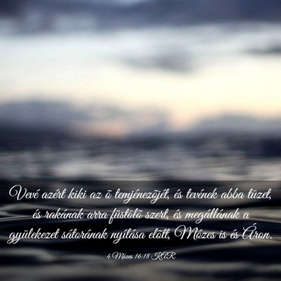 Picture 03 - 4 Mózes 16:18 KAR - Vevé azért kiki az õ temjénezõjét, és - Bible Verse Picture
