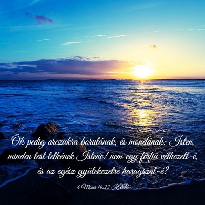Picture 03 - 4 Mózes 16:22 KAR - Õk pedig arczukra borulának, és mondának: - Bible Verse Picture