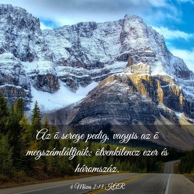 Picture 03 - 4 Mózes 2:13 KAR - Az õ serege pedig, vagyis az õ - Bible Verse Picture