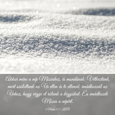 Picture 03 - 4 Mózes 21:7 KAR - Akkor méne a nép Mózeshez, és mondának: - Bible Verse Picture