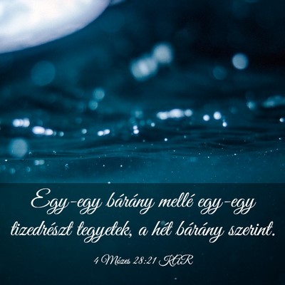 Picture 03 - 4 Mózes 28:21 KAR - Egy-egy bárány mellé egy-egy tizedrészt - Bible Verse Picture