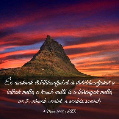Picture 03 - 4 Mózes 29:30 KAR - És azoknak ételáldozatjokat és - Bible Verse Picture