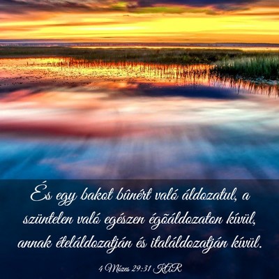 Picture 03 - 4 Mózes 29:31 KAR - És egy bakot bûnért való áldozatul, a - Bible Verse Picture