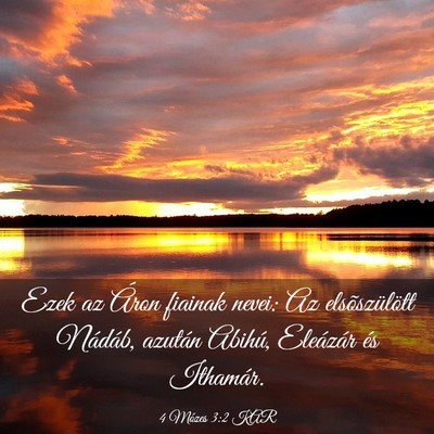 Picture 03 - 4 Mózes 3:2 KAR - Ezek az Áron fiainak nevei: Az elsõszülött - Bible Verse Picture