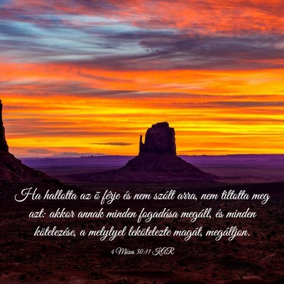 Picture 03 - 4 Mózes 30:11 KAR - Ha hallotta az õ férje és nem szólt arra, nem - Bible Verse Picture