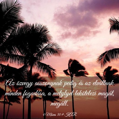 Picture 03 - 4 Mózes 30:9 KAR - Az özvegy asszonynak pedig és az elváltnak - Bible Verse Picture