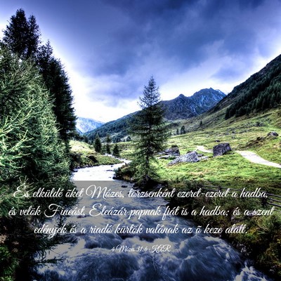 Picture 03 - 4 Mózes 31:6 KAR - És elküldé õket Mózes, törzsenként - Bible Verse Picture