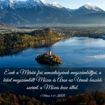Picture 03 - 4 Mózes 4:45 KAR - Ezek a Mérári fiai nemzetségeinek - Bible Verse Picture