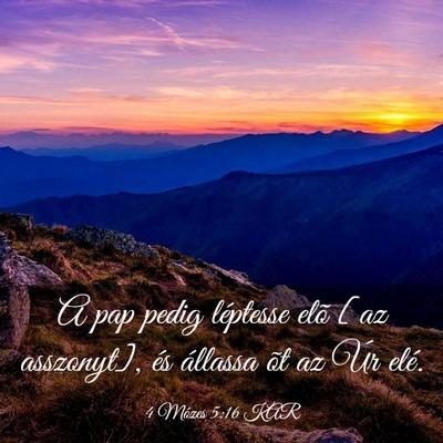 Picture 03 - 4 Mózes 5:16 KAR - A pap pedig léptesse elõ [az asszonyt], és - Bible Verse Picture