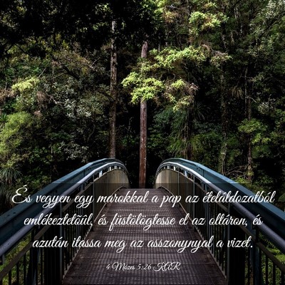 Picture 03 - 4 Mózes 5:26 KAR - És vegyen egy marokkal a pap az - Bible Verse Picture