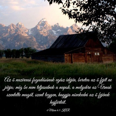 Picture 03 - 4 Mózes 6:5 KAR - Az õ nazireusi fogadásának egész idején, - Bible Verse Picture