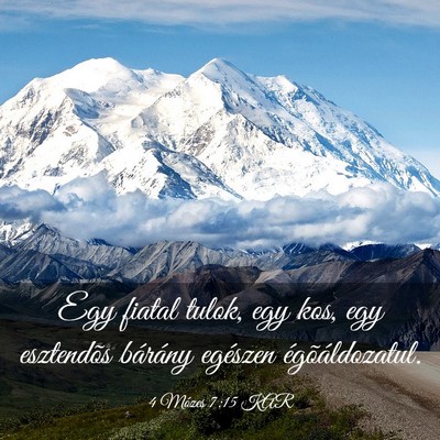 Picture 03 - 4 Mózes 7:15 KAR - Egy fiatal tulok, egy kos, egy esztendõs - Bible Verse Picture
