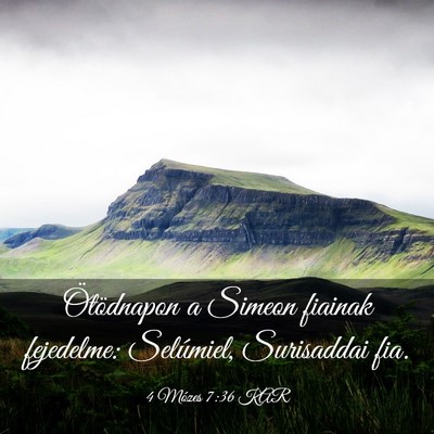 Picture 03 - 4 Mózes 7:36 KAR - Ötödnapon a Simeon fiainak fejedelme: - Bible Verse Picture