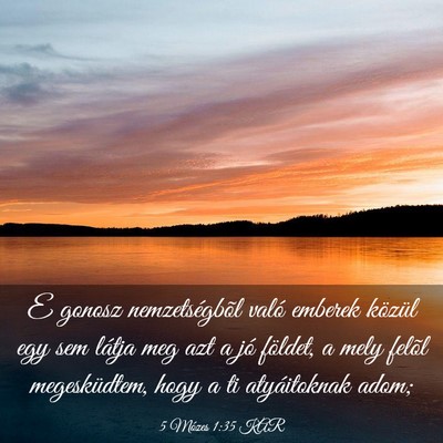 Picture 03 - 5 Mózes 1:35 KAR - E gonosz nemzetségbõl való emberek közül egy - Bible Verse Picture