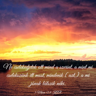 Picture 03 - 5 Mózes 12:8 KAR - Ne cselekedjetek ott mind a szerint, a mint mi - Bible Verse Picture