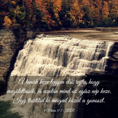Picture 03 - 5 Mózes 17:7 KAR - A tanúk keze legyen elsõ rajta, hogy - Bible Verse Picture