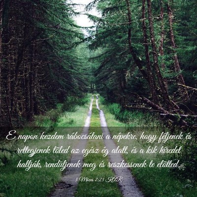 Picture 03 - 5 Mózes 2:25 KAR - E napon kezdem rábocsátani a népekre, hogy - Bible Verse Picture
