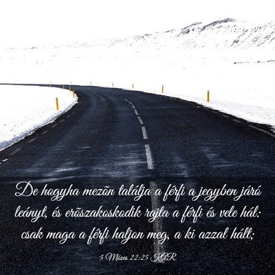 Picture 03 - 5 Mózes 22:25 KAR - De hogyha mezõn találja a férfi a jegyben - Bible Verse Picture