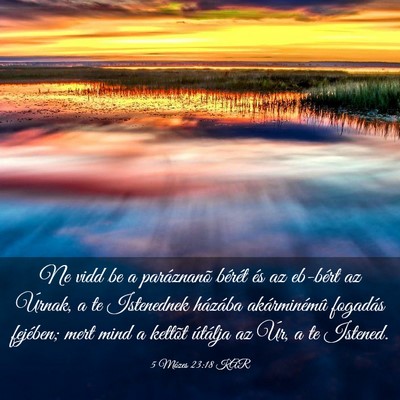 Picture 03 - 5 Mózes 23:18 KAR - Ne vidd be a paráznanõ bérét és az eb-bért - Bible Verse Picture