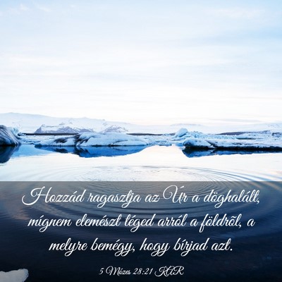 Picture 03 - 5 Mózes 28:21 KAR - Hozzád ragasztja az Úr a döghalált, mígnem - Bible Verse Picture