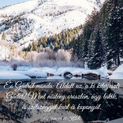 Picture 03 - 5 Mózes 33:20 KAR - És Gádról monda: Áldott az, a ki kiterjeszti - Bible Verse Picture