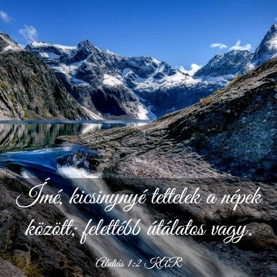 Picture 03 - Abdiás 1:2 KAR - Ímé, kicsinynyé tettelek a népek között; - Bible Verse Picture